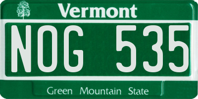 VT license plate NOG535