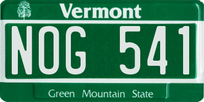 VT license plate NOG541