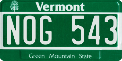 VT license plate NOG543