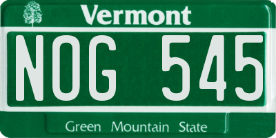 VT license plate NOG545