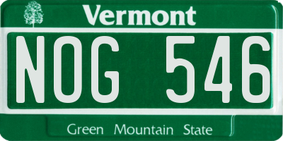 VT license plate NOG546