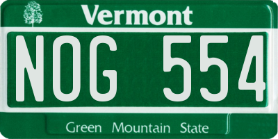 VT license plate NOG554
