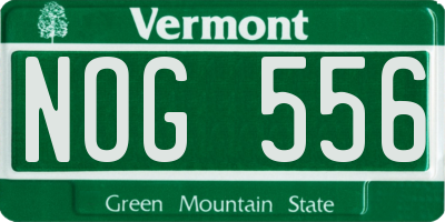 VT license plate NOG556