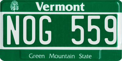 VT license plate NOG559