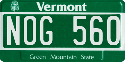 VT license plate NOG560