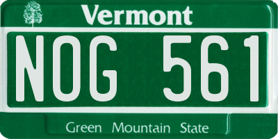 VT license plate NOG561