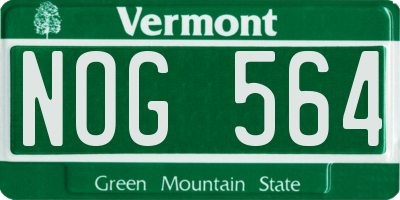 VT license plate NOG564