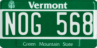 VT license plate NOG568