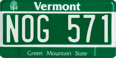 VT license plate NOG571