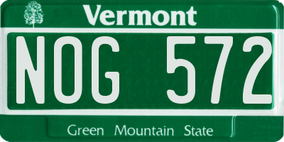 VT license plate NOG572
