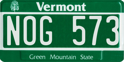 VT license plate NOG573