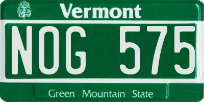 VT license plate NOG575