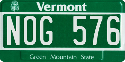 VT license plate NOG576