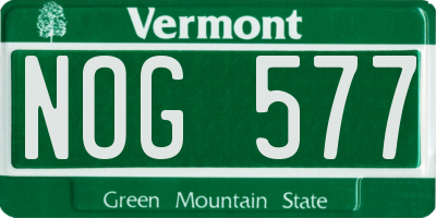 VT license plate NOG577