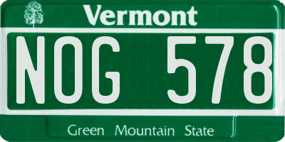 VT license plate NOG578