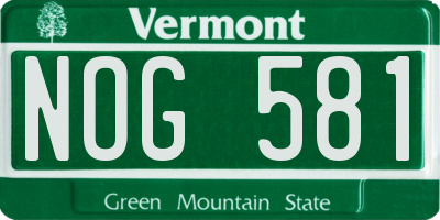 VT license plate NOG581
