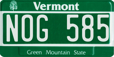 VT license plate NOG585