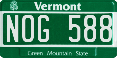 VT license plate NOG588