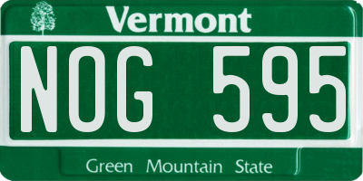 VT license plate NOG595