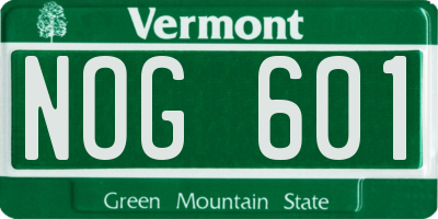 VT license plate NOG601