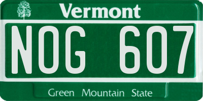 VT license plate NOG607