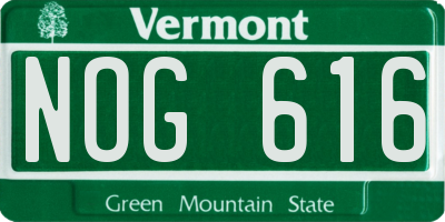 VT license plate NOG616