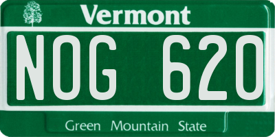 VT license plate NOG620