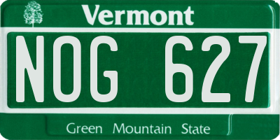 VT license plate NOG627