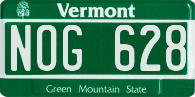 VT license plate NOG628