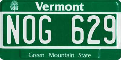 VT license plate NOG629