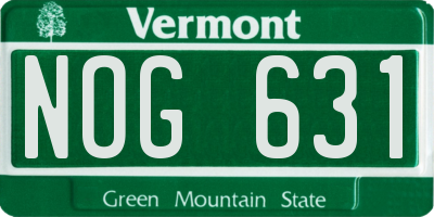 VT license plate NOG631