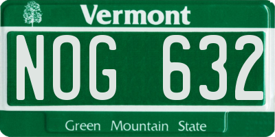 VT license plate NOG632