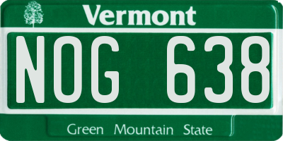VT license plate NOG638