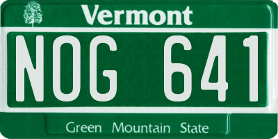 VT license plate NOG641
