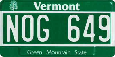 VT license plate NOG649