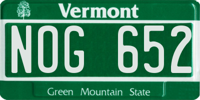 VT license plate NOG652