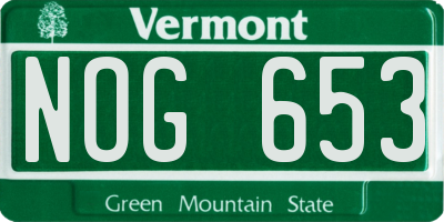 VT license plate NOG653
