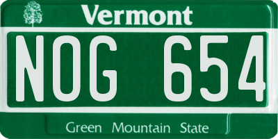 VT license plate NOG654