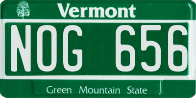 VT license plate NOG656