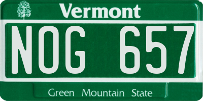 VT license plate NOG657