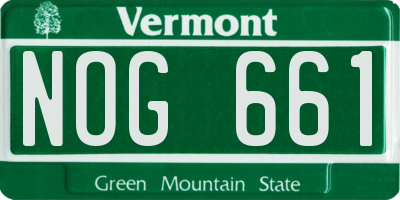 VT license plate NOG661