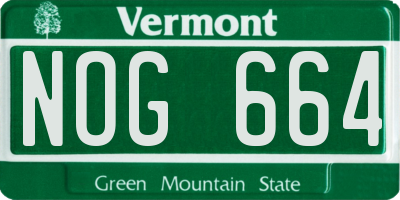 VT license plate NOG664