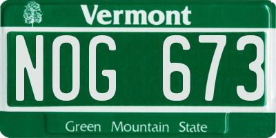 VT license plate NOG673
