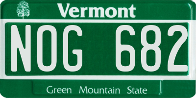 VT license plate NOG682
