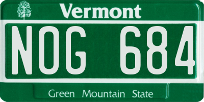 VT license plate NOG684