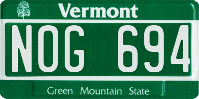 VT license plate NOG694
