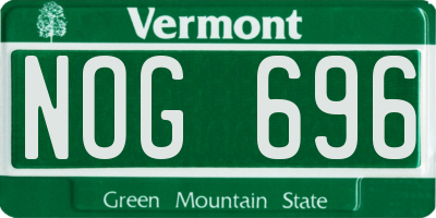 VT license plate NOG696