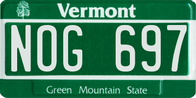 VT license plate NOG697