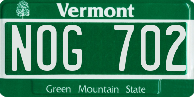 VT license plate NOG702