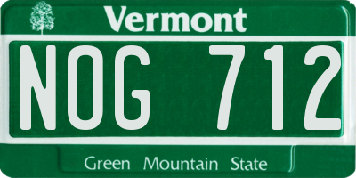 VT license plate NOG712
